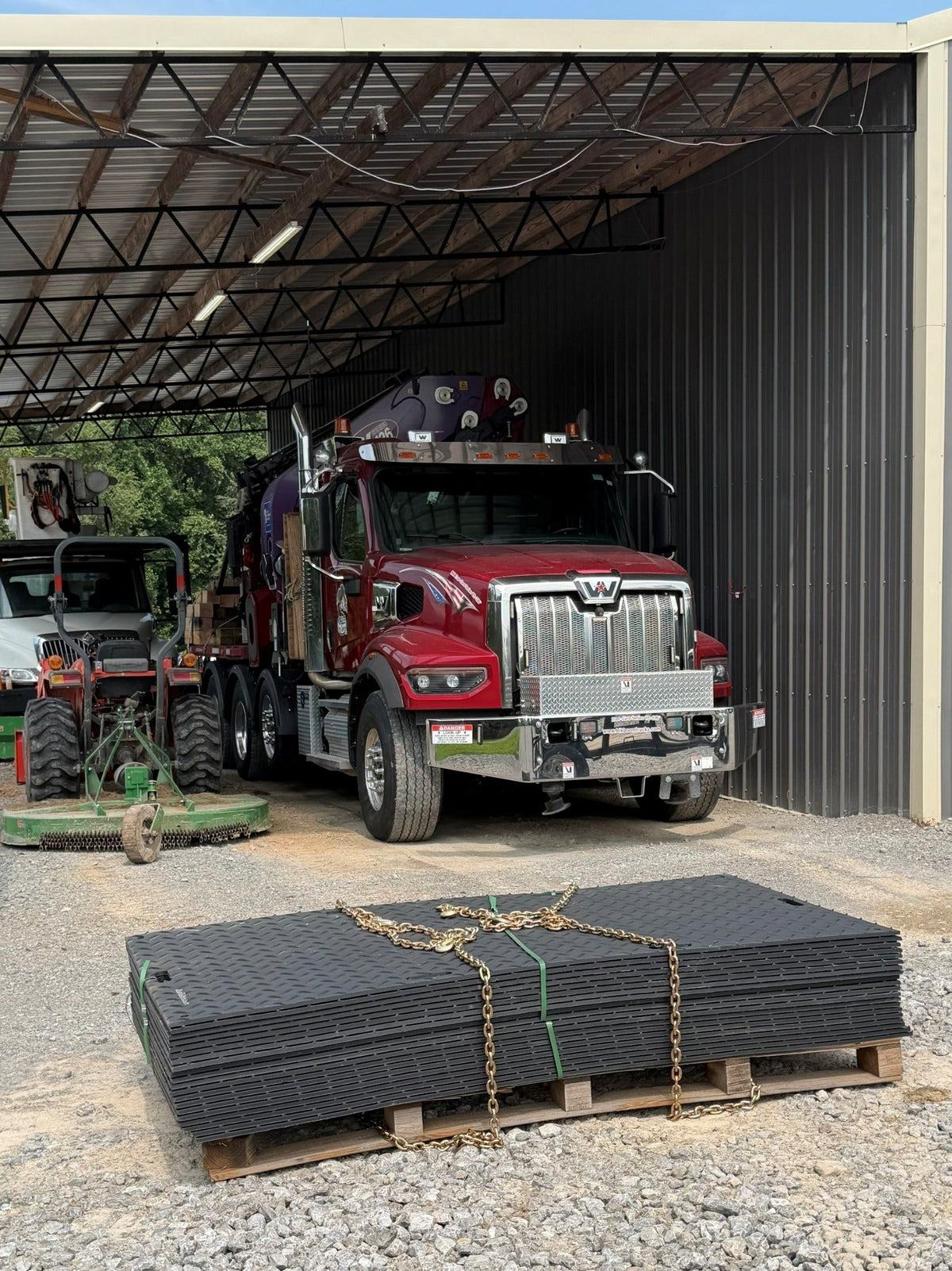 Pallet of BamaMats ready for customer delivery
