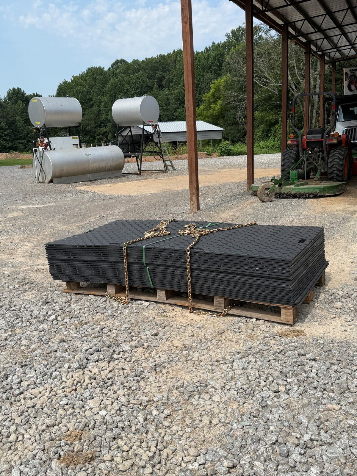 BamaMats pallet staged for local delivery